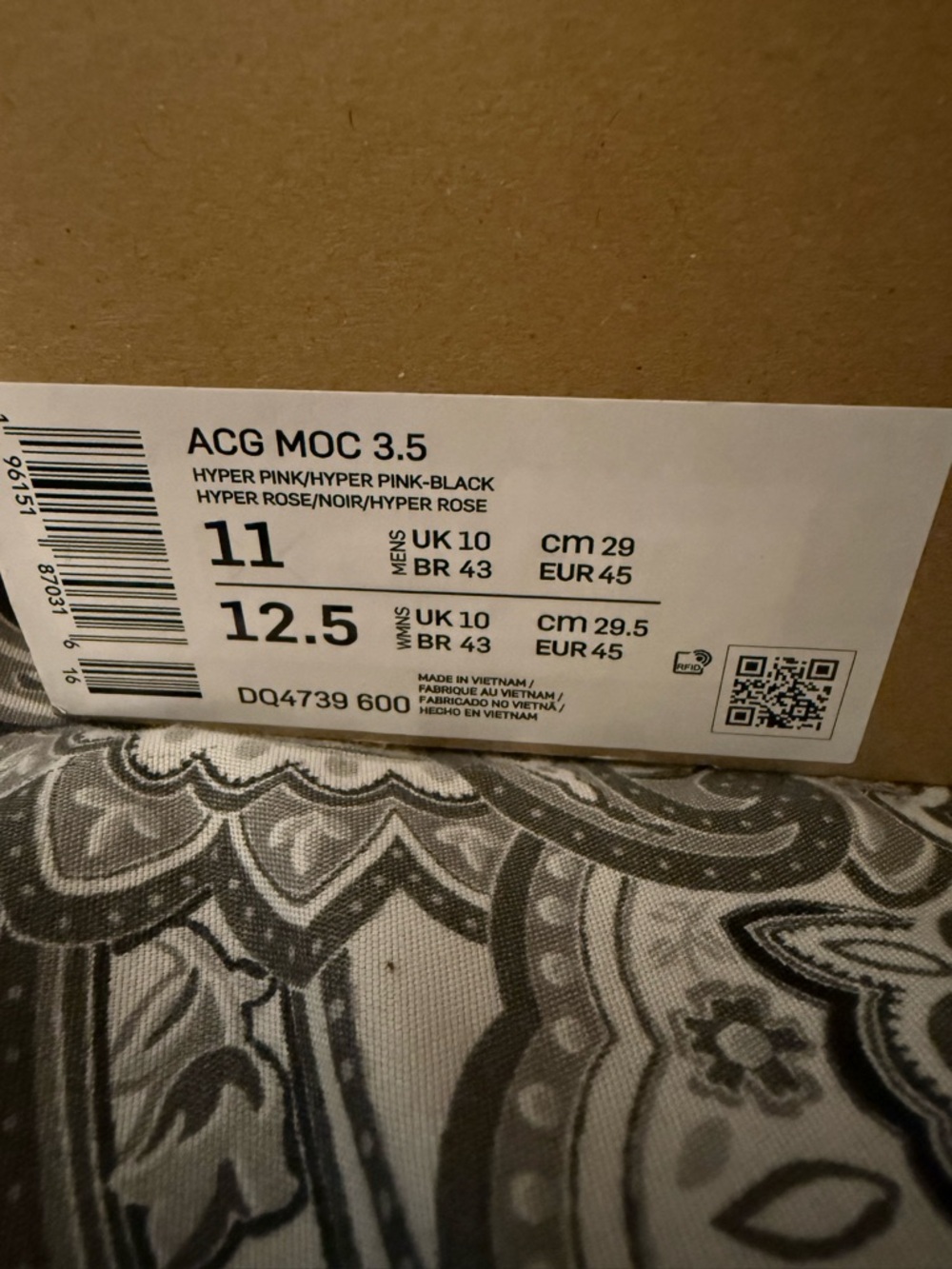 NIB Nike ACG Air Moc 3.5 Hot Pink Sneakers DQ4739-600 Men’s Size 11 Women 12.5 - Picture 3 of 6